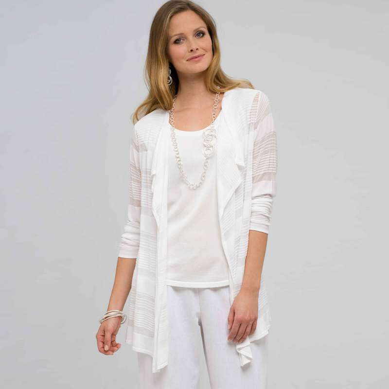 Drape Front Cardigan, , large